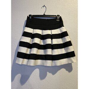 Soprano (Small) Bandage Textured Black White Flared Skirt Stripe